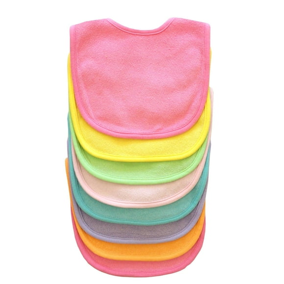 Neat Solutions 8 Pack Multi-Couleur Solide Tricot Terry Feeder Bavoir, Fille, 8 Comte