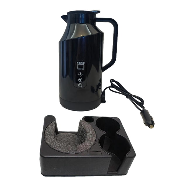 12V 24V 1.5L Car Kettle Electric Water Kettle Stainless Steel Car Teapot for Long Time Self Driving Trip Multipurpose With Base