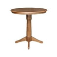 thumbnail image 3 of 36" Solid Wood Round Top Pedestal Table with 12" Leaf in Oak - 36.1" H, 3 of 11