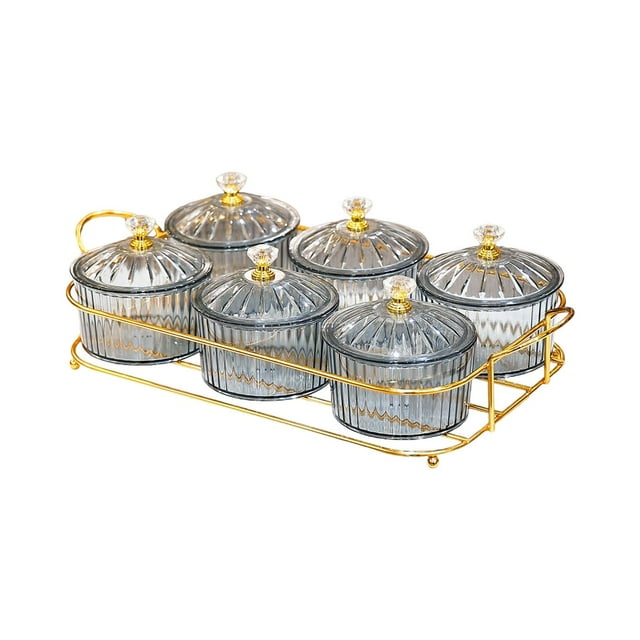 Plato de frutos secos, platos divididos para servir, platos desmontables para aperitivos, platos para aperitivos gris 6