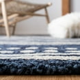 thumbnail image 4 of SAFAVIEH Micro-Loop Glenda Aztec Wool Area Rug, Navy/Ivory, 2'6" x 5', 4 of 10