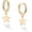 Star, variant on Gold Dangle Drop Hoop Earrings for Women Men Gold Plated Dainty Earrings Hypoallergenic Star Cross Huggie Hoops Jewelry for Everyday Wear