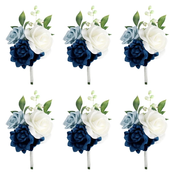 6x Boutonniere Rose Rosages Decoración Bridal Bridal Bridegroom Boutonnieres para el aniversario de eventos del Día de San Valentín