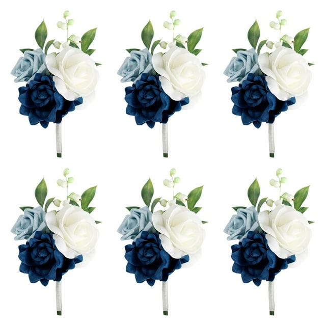 6x BOUTONNIER BOUDAL Bridal Bridegroom Boutonnenes Rosages de moda para la boda de aniversario de la fiesta del día de San Valentín