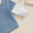 thumbnail image 6 of Bagilaanoe 2PCS Toddler Baby Boy Pants Set Contrast Color Long Sleeve Hooded Sweatshirt Tops + Drawstring Sweatpants 6M 12M 18M 24M 3T 4T Kids Casual Sweatsuits, 6 of 8