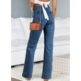 thumbnail image 2 of Women's Wide Leg Jeans High Waisted Stretchy Straight Leg Jeans Loose Trendy Denim Pants with Pocket, 2 of 10