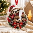 thumbnail image 5 of Christmas Cash Gift Holder Ornament with 2D Acrylic Sloth Design, Single Piece, Red and Green, for Christmas Tree, 5 of 6