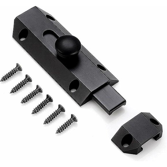 Dww-noir1 Loquet De Verrouillage De Scurit Avec Targette En Laiton Pais Pur, Loquet De Portail Ultra Rsistant