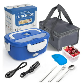 BLUELK Electric Lunch Box for Car and Home,Portable Food Warmer, Reusable Lunch  Bag, with Spoon Fork, 1.5L Large Capacity 