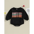 thumbnail image 2 of Bagilaanoe  Baby Girl Oversized Romper Sweatshirt Newborn Long Sleeve Bodysuits Letter Print Pullover 3M 6M 12M 18M 24M Infant Casual Tee Tops, 2 of 9