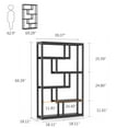 thumbnail image 4 of Tribesigns 6-Tier Industrial Bookshelf, 69.29" Tall Freestanding Display Storage Rack with Metal Frame for Living Room, Home Office, Black, 4 of 8