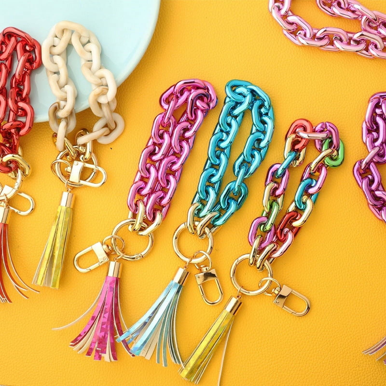 Ellipse Key Ring Geometric Keychain Ornament Acrylic Durable Accessory For Keys and also Bags Purses Decoration