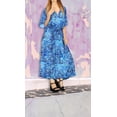 thumbnail image 2 of HAPPY BAY Women's Summer Loungewear African Beach Cover Up Slit Dress Home Wear Maxi Dresses Caftans for Women 2X-3X Royal Blue, Floral, 2 of 7
