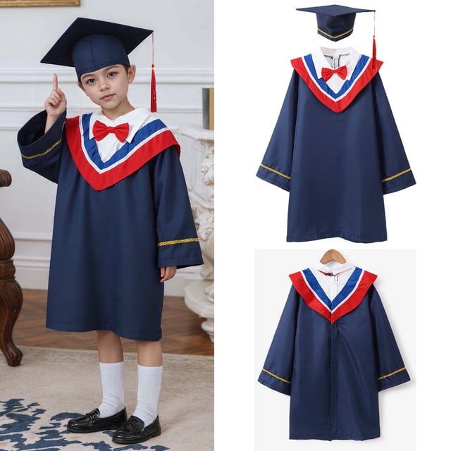 Robes Unisexes de Collation des Grades pour Collège et Robe de Collation des Grades Bleue pour Préscolaire, Robe de Collation des Grades pour Adolescents 14-15 Ans