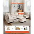 thumbnail image 4 of KFFKFF Modular Sectional Sofa, U-Shaped 7 Seater Modular Sofa with Hidden Storage, Cloud Sectional Couch with Ottoman & High Rebound Sponge, 4 of 9