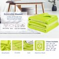 thumbnail image 3 of PiccoCasa Soft Plush Lightweight Fleece Blanket for Bed Couch Sofa Green Yellow 90" x 108", 3 of 6