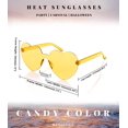 thumbnail image 4 of Paquete de 2 gafas de sol sin montura en forma de corazón para mujer, una pieza, translúcidas, 4 of 5