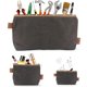 thumbnail image 4 of Bolsa de lona con cremallera, paquete de 3 pequeñas bolsas organizadoras para herramientas, bolsa mini con cremallera de lona encerada resistente, bolsas de almacenamiento multiusos para, 4 of 7