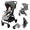 Gray, variant on Baby Stroller Lightweight Travel Baby Pram with Cup Holder and Mosquito Net 0-36 Months,Support One-Touch Folding,Unisex,BLACK
