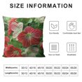 thumbnail image 5 of Throw Pillow Covers  Red Geranium Flower Print Pillow Covers Decorative Square Pillowcases Soft Cozy Cushion Cases for Couch Sofa Bed Bedroom Living Room, 5 of 5