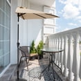 thumbnail image 2 of FLAME&SHADE 9 ft Half Round Outdoor Market Patio Table Umbrella with Tilt for Wall Balcony, Beige, 2 of 7