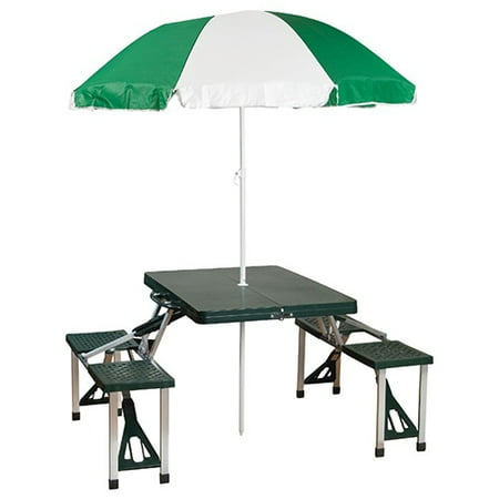Sage Folding Picnic Table - Stansport Picnic Table And Umbrella Combo Pack