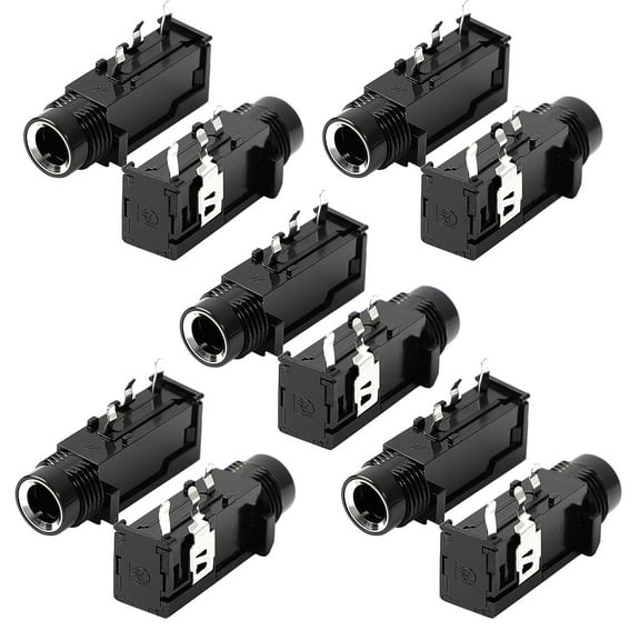 10 Pcs 1/4" 6.35mm Headphone Mono Jack 3 Pins PCB Panel Mount Socket Connectors