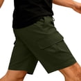 thumbnail image 6 of Cargo Shorts for Men Elastic Waist Drawstring Casual Work Shorts Summer Hiking Outdoor Shorts with 4 Pockets, 6 of 7