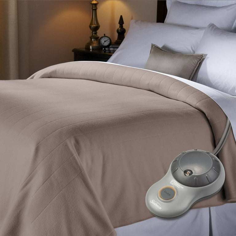 Sunbeam Electric Heated Fleece Blanket Walmart
