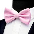 thumbnail image 4 of LAICAIW Mens Solid Color Double Fold Pre-tied Bow Tie and Pocket Square Cufflink Set with Gift Box, 4 of 7