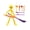 YELLOW, variant on Stick Man Sculpture, 3 Colors Articulated DIY Action Figure for Tabletop Shelf Indoor Art Decoration