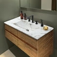 thumbnail image 3 of JONATHAN Y Ancillary 3-Hole 36 in. W x 18.25 in. D Classic Contemporary Rectangular Ceramic Single Sink Basin Vanity Top, White Marble Effect, 3 of 8