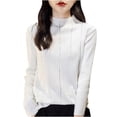 thumbnail image 3 of Sentmoon Ensemble de Voyage pour Femmes, Chandail à Col Rond Surdimensionné à Manches Longues pour Femmes, Cardigan Tricoté Ample Uni Tendance, Chandail d'Automne et d'Hiver pour Invitée de Mariage, Blanc G, 3 of 4