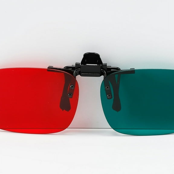 Red Blue 3D Clip on Glasses for 3D TV Cinema Films DVD Viewing Home Movies (Without Glass Frame)