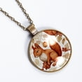 thumbnail image 2 of Squirrel Necklace Personalized Custom Photo Round Pendant Adjustable Stainless Steel Necklaces with Gift Box for Men Women Mothers Valentine's Jewelry Gift, 2 of 6