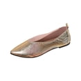 thumbnail image 2 of Ballet Widestep Shoes for Women, Women's Pointed Toe Work Dress Shoes Comfortable Dressy Slip On Shoes for Women Glossy Leather Flat Wedding Party Business Office Low Top Ballet Flats, Gold 5.5, 2 of 8
