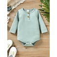 thumbnail image 4 of Bagilaanoe 2pcs Newborn Baby Girl Boy Long Pants Set Long Sleeve Romper Tops + Trousers 3M 6M 9M 12M 18M Infant Casual Knitted Ribbed Outfits, 4 of 9