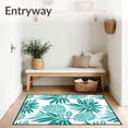 thumbnail image 3 of ODIKA 4'x6' Machine Washable Non-Slip Area Rug, Tropical Palm Leaf with Subtle Ocean Ripples High Traffic Rug with Pad, Teal, 702455, 3 of 8