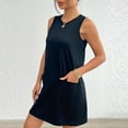 thumbnail image 5 of BYHONG Womens Sleeveless Mini Tank Dress Casual Workout Sport Tennis Athletic with 2 Pockets Dress Tee Shirt Dress Knee Length Summer Dresses for Women Black XL, 5 of 6