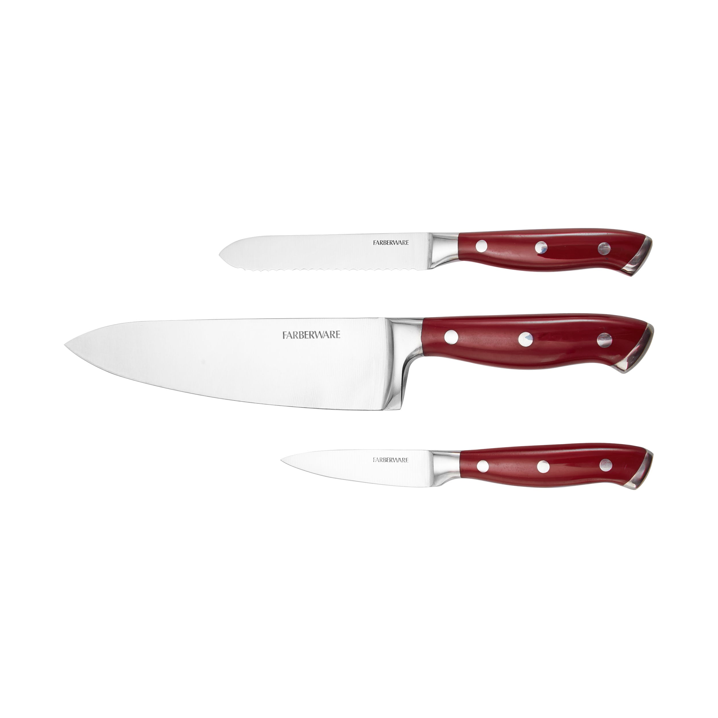 Farberware Red Forged Triple Rivet Chef Knife Set, 2-Piece