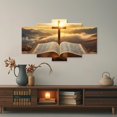 thumbnail image 5 of ZHONGYUTONG Cross Canvas Wall Art 5 Piece Holy Bible and Cross Pictures Christian Religious Painting for Church Prayer Room Decor Framed (8x14inx2pcs 8x18inx2pcs 8x22inx1pcs), 5 of 5