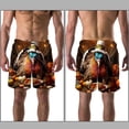 thumbnail image 3 of luoweisi Men's Beach Shorts Quick Dry Swim Trunks with Mesh Lining Thanksgiving Turkey L, 3 of 5