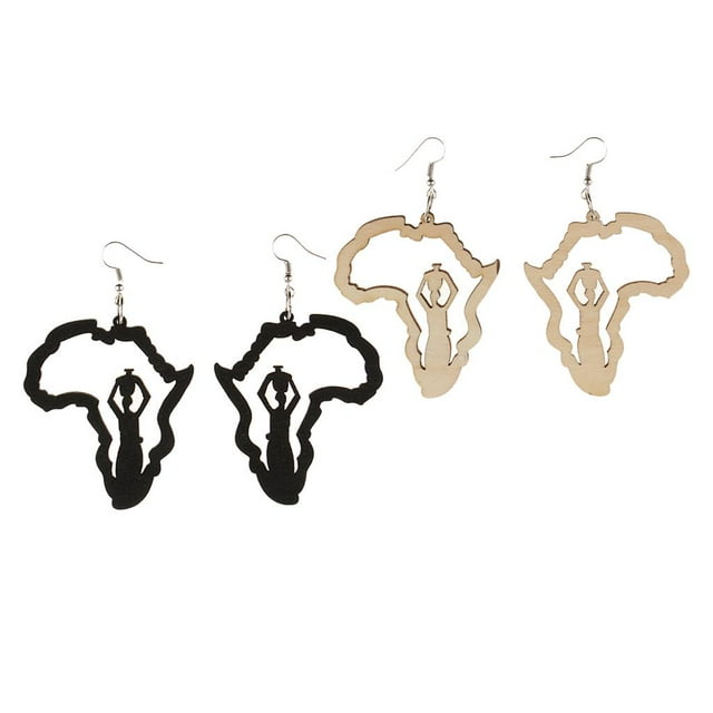 2 Pares de Pendientes Colgantes de Gancho de Hechos para Mujeres Y Niñas