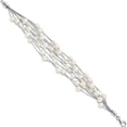 thumbnail image 2 of Sterling Silver Rhod-Plat 7-8mm White Fwc Pearl 10-Rows Bracelet (7.25 X 27) Made In China qg5083-7.25, 2 of 5