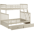 thumbnail image 5 of Tcbosik Twin-Over-Full Size Bunk Bed with 2 Storage Drawers, Wood Bed Frame with Built-in Ladder and Full Length Guardrail, Space Saving, Cream, 5 of 9