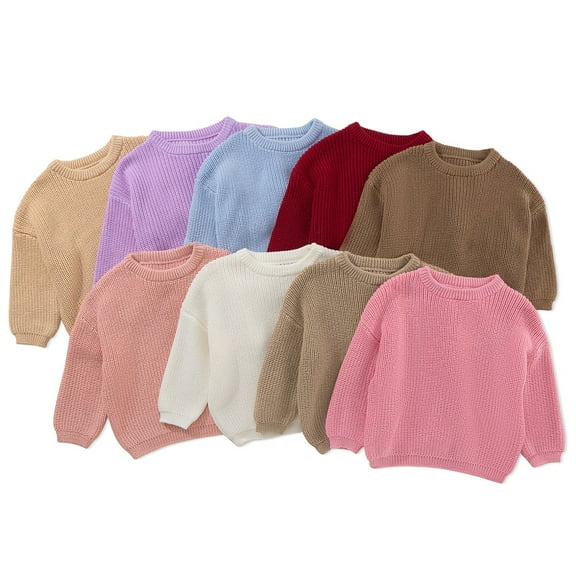 BULLPIANO Baby Girl Knit Sweater Blouse Pullover Sweatshirt Crewneck Long Sleeve Tops Winter Warm Outfits for Infant Toddler