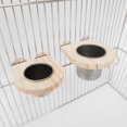 thumbnail image 3 of Parrot Feeding Cups Detachable Stainless Steel Bird Food Water Bowl with Wooden Holder for Finch Canary Easy to Clean, 3 of 4