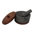 thumbnail image 4 of Molcajete Wood Planks MX Calli de piedra volcánica con base y tapa de parota, 4 of 4