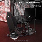 Supllueer Gaming Racing Simulator Cockpit With Black Seat & Monitor Mount Fit Logitech Thrustmaster T248 T300.Excluding electronic devices