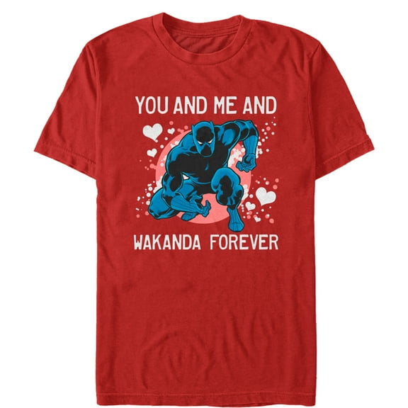 Men's Marvel Valentine Panther Wakanda Forever Graphic Tee Red 3X Large